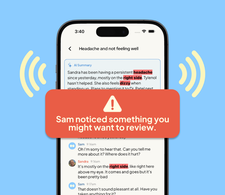 Automatic alerts app screen