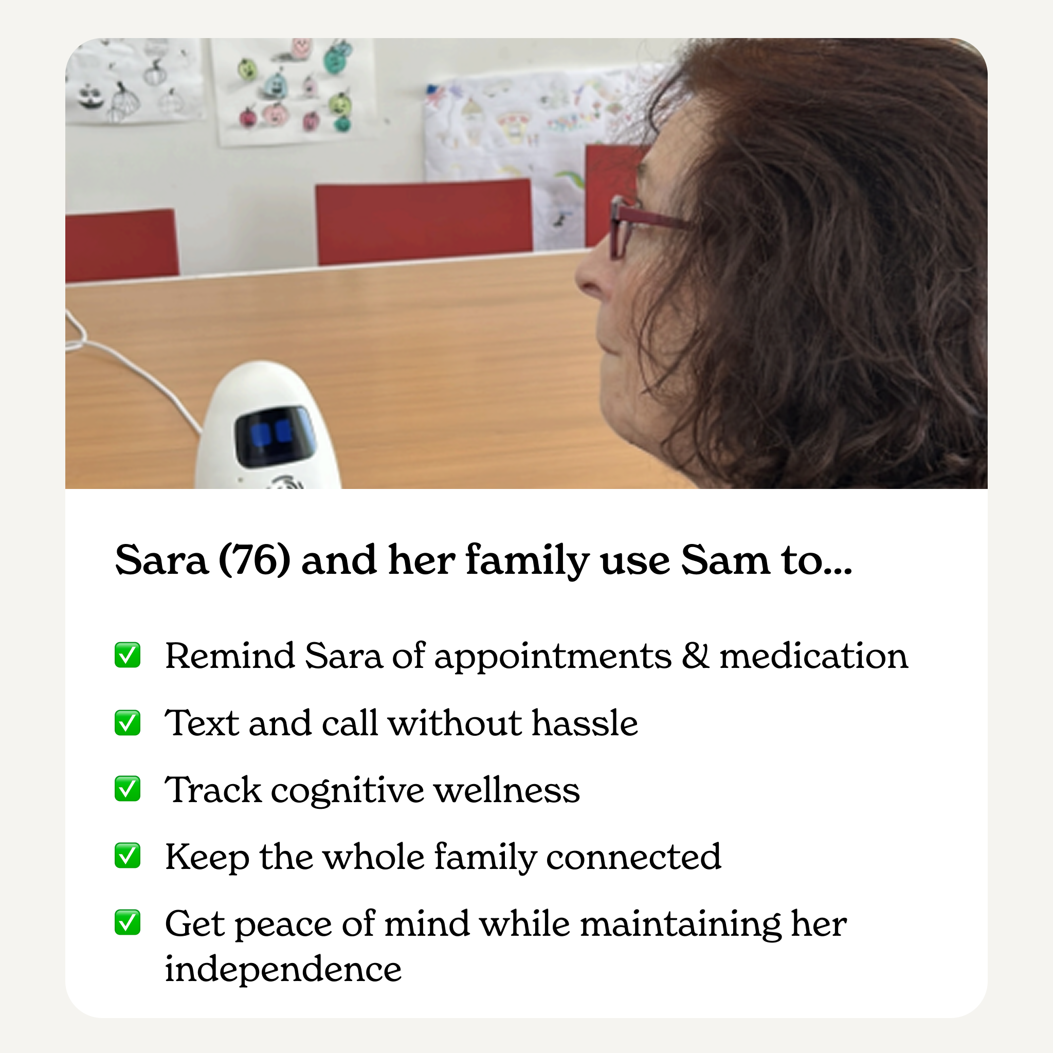 Sam: Smart Assistant for Seniors